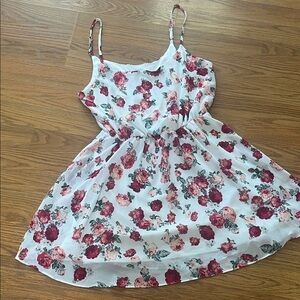 Forever 21 Floral Mini Dress - Red and White